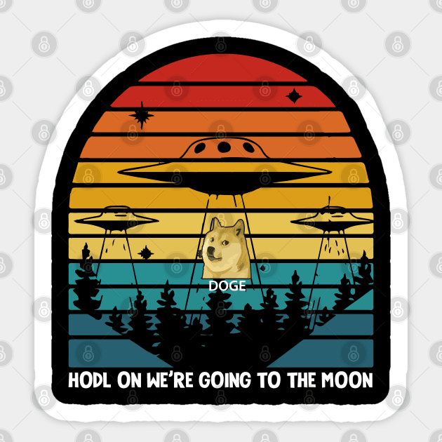 Funny Dogecoin Going to the Moon Sticker by ArtedPool